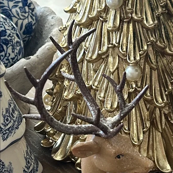 NEW! Vintage Inspired Gingerbread Holiday Santa Reindeer Figurine - Picture 5 of 11